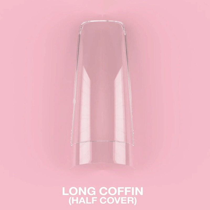 Tips de gel para uñas – LunaMoon Coffin Long (Half Cover) – 500 uds