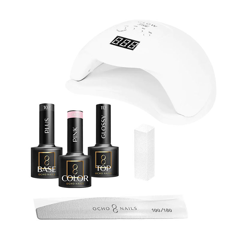 Kit de inicio para esmalte en gel con lámpara – OCHO NAILS – 8