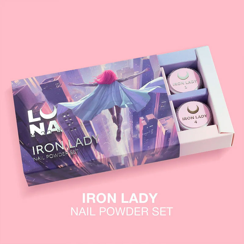 Set von Nagel-Rubbelpudern Lunamoon Iron Lady - 6 Stk