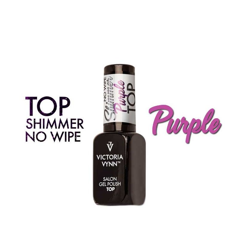 Gel Polish Top No Wipe Shimmer PURPLE Victoria Vynn - 8 ml